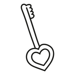 heart key in doodle style