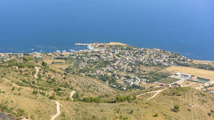 Fototapeta na wymiar Aerial view of Bonagia village on Sicily