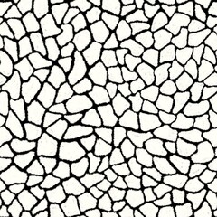 Giraffe skin color seamless pattern with fashion animal print for continuous replicate. Chaotic mosaic white pieces on black background. Wrapping paper, funny textile fabric print,design,decor