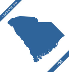 South Carolina blank map outlines