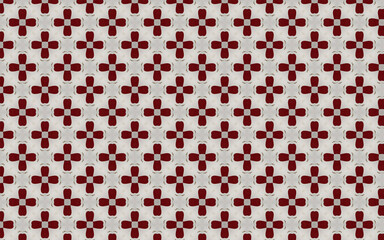 Red stamping pattern on a white background.