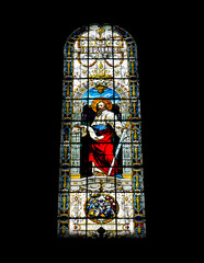 Beautiful mosaic inside a Catholic church in a small town Sombor, Serbia, Editorial shot taken on  24.03.2017.