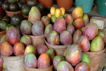 Mangues vendues sur un marché d'Afrique du Sud