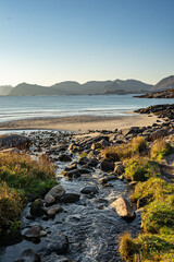 Mountains in the sea in north Norway