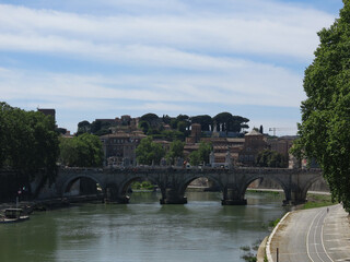 Naklejka premium River bridge archway in Europe