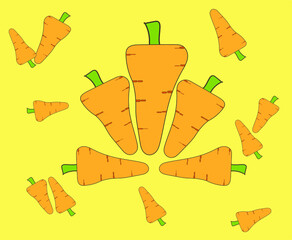 carrot: interesting carrot illustration on a yellow background