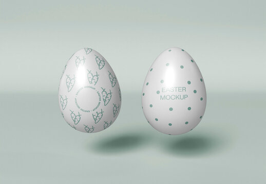 2 Decorated Easter Eggs Mockup