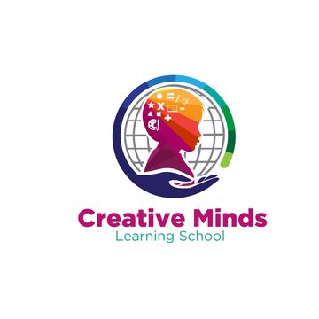 mind child care learning school logo designs simple modern