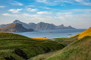 Fototapeta na wymiar Lofoten islands on a sunny day