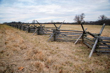 Fototapeta na wymiar A view of the American Civil War battlefield in Gettysburg,