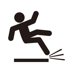Slippery floor sign, vector illustration 