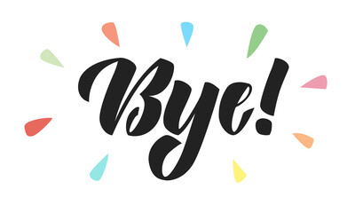 Word Bye in lettering style