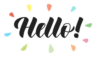 Word Hello in lettering style