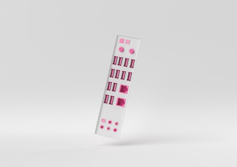 pink port connector of computer case floating on white background. minimal concept idea. Pastel colors. 3d render. - 407332231