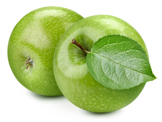 Isolated apple with leaf
