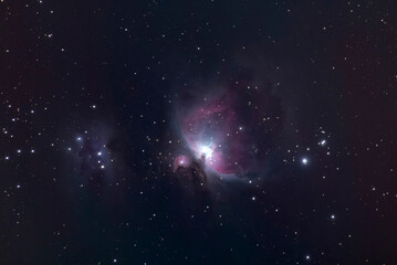 Photos from left Running Man Nebula (NGC1977), Surrounding Nebula (M43) and Orion Nebula (M42) in...