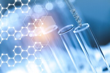 Science, Safety, Research, Technology lab tube with a pipette