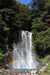 Obraz premium 霧島の丸尾滝にかかった虹 