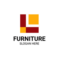 Modern Unique Furniture and Household with Sofa or Chair Icon Logo Vector Design Template Isolated.