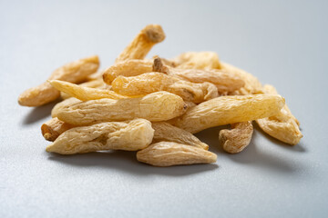 side view herb medicine MaiDong or Ophiopogonis Radix or Dwarf Lilyturf Root Tuber