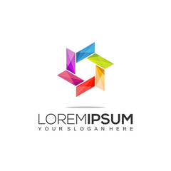 Rectangular Colorful Logo Design Template