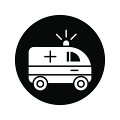 ambulance cute car outline icon editable stroke design on white background