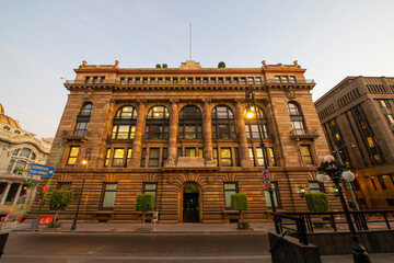 Bank of Mexico (Spanish: Banco de Mexico) headquarter at No. 2 on 5 de Mayo Avenue in historic...
