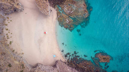 Playa de los muertos desde el aire - Cabo de Gata, Almería - obrazy, fototapety, plakaty