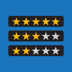 Five stars customer product rating review. vector illustration.
