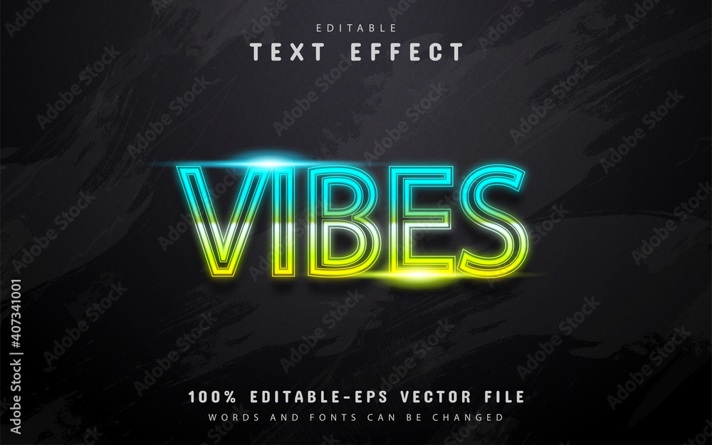 Poster vibes text, neon gradient style text effect