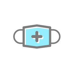 Obraz premium Medical mask icon vector symbol illustration
