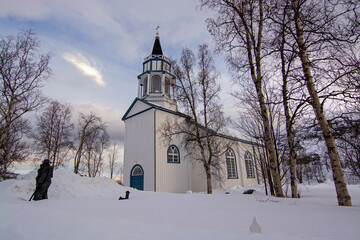 Fototapeta na wymiar Kirche von Kafjord, Alta, Norwegen