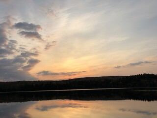 Sunrise on a lake landscape