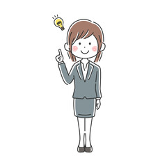 提案する日本人ビジネスウーマンのイラスト