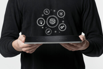 Digital tablet fingerprint security authentication smart technology