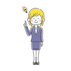 提案する白人ビジネスウーマンのイラスト