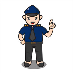 cute mascot police, cartoon police character on white background vector eps 10