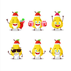 Santa Claus emoticons with yellow pear cartoon character
