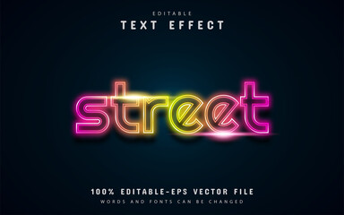 Street text, neon style text effect