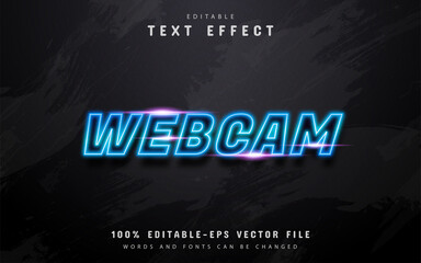 Webcam text, blue neon style text effect