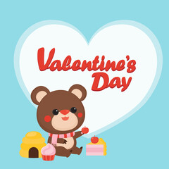 Illustration of Valentine's Day greeting card. Character design.