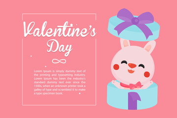 Illustration of Valentine's Day greeting card. Character design.