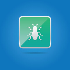 Simple Vector Green Bug or Insect Icon