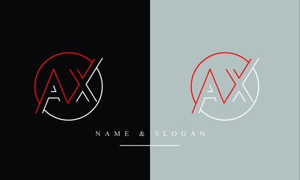 AX, XA, A, X Letter Logo Design with Creative Modern Trendy Typography