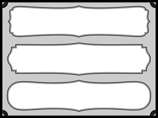 洋風の横長ラベルフレームセット