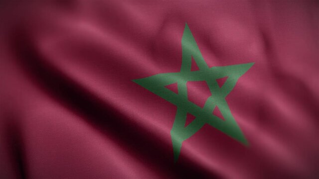 Morocco Flag Textured Waving Close Up Background HD