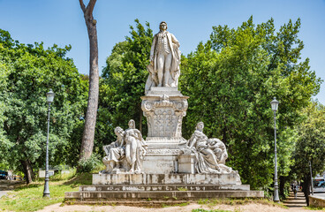 Monumento a Wolfgang Goethe in the Villa Borghese, Rome, Italy