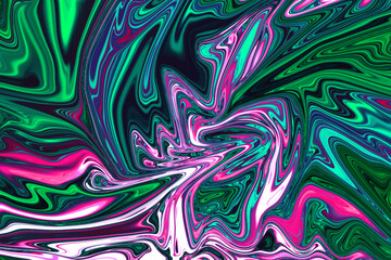 Pink and green liquid marble background