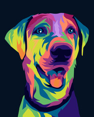 labrador retriever colorful illustration
