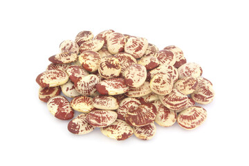 Heap of christmas lima beans isolated on white background